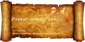 Pekker Atanázia névjegykártya